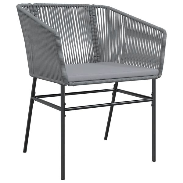 vidaXL Chaises de jardin lot de 2 avec coussins gris résine tressée