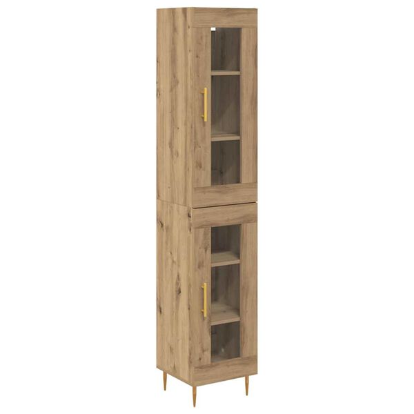 vidaXL Haut Armoire 2 pcs Ch&ecirc;ne artisanal Verre