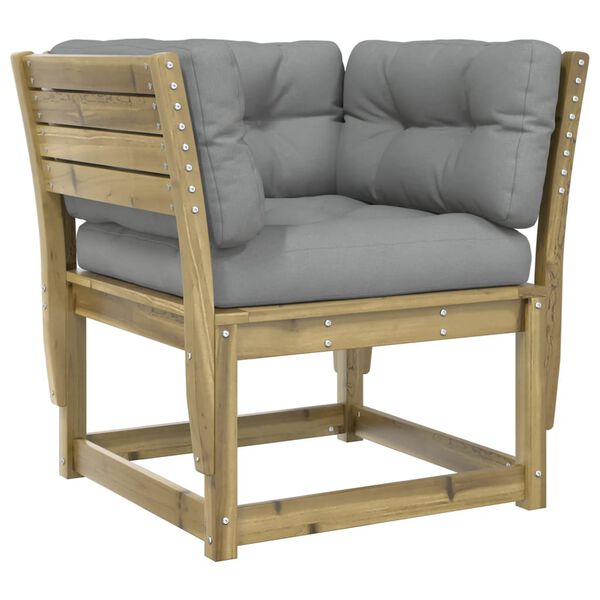 vidaXL Salon de jardin 8 pcs avec coussins bois de pin impr&eacute;gn&eacute;