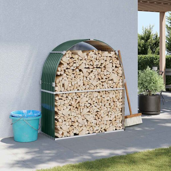 vidaXL Porte-b&ucirc;ches vert 120x45x140 cm acier galvanis&eacute;