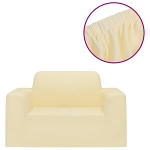 vidaXL Housse extensible de canap&eacute; Cr&egrave;me Jersey de polyester
