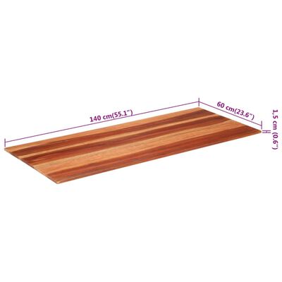 vidaXL Dessus de table bois massif d'acacia 15-16 mm 60x140 cm
