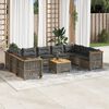 vidaXL Salon de jardin avec coussins 10 pcs gris r&eacute;sine tress&eacute;e