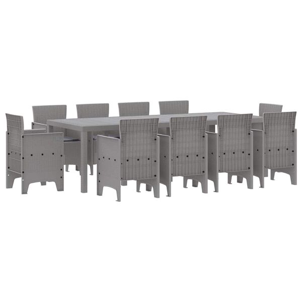 vidaXL Ensemble de salle &agrave; manger pour jardin 11 pcs Gris clair