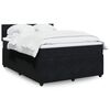 vidaXL Sommier &agrave; lattes de lit avec matelas Noir 140x200 cm Velours