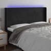 vidaXL T&ecirc;te de lit &agrave; LED Noir 203x16x118/128 cm Velours
