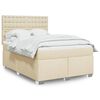 vidaXL Sommier &agrave; lattes de lit avec matelas Cr&egrave;me 160x200 cm Tissu