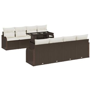 vidaXL Ensemble de canap&eacute; de jardin 7 pcs Marron polyrotin