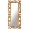 vidaXL Miroir sculpt&eacute; &agrave; la main Marron 110x50 cm Bois de manguier