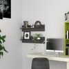 vidaXL &Eacute;tag&egrave;res murales 2 pcs gris brillant bois d'ing&eacute;nierie