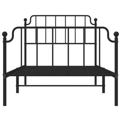 vidaXL Cadre de lit métal sans matelas avec pied de lit noir 100x190cm