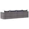 vidaXL Meuble de jardin 4 pcs avec coussins Gris R&eacute;sine tress&eacute;e