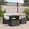 vidaXL Ensemble de canap&eacute; de jardin avec coussin 5 pcs Noir et Cr&egrave;me
