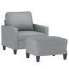 vidaXL Fauteuil avec repose-pied Gris clair 60 cm Tissu