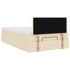vidaXL Cadre de lit ottoman avec matelas cr&egrave;me 120x200cm tissu