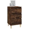 vidaXL Table de chevet ch&ecirc;ne fum&eacute; 40x35x70 cm bois d'ing&eacute;nierie