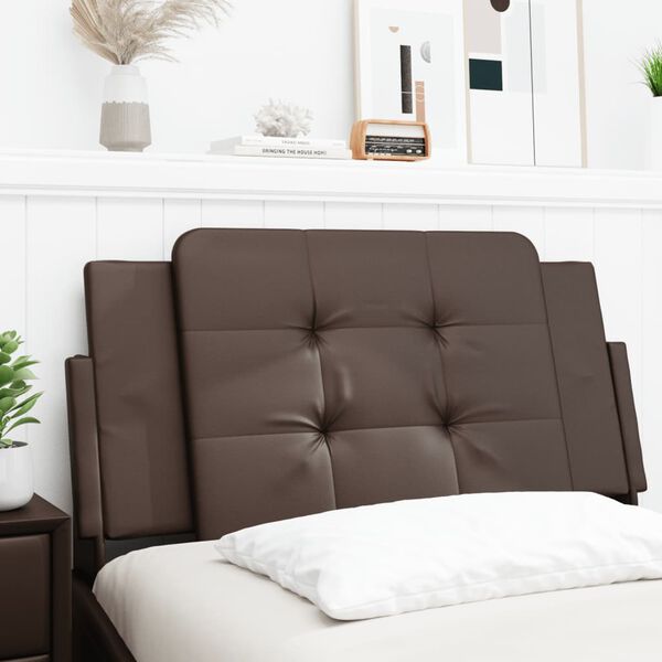 vidaXL Coussin de t&ecirc;te de lit Zadar marron 100 cm similicuir