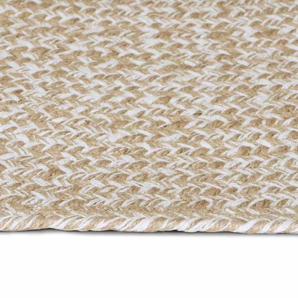 vidaXL Tapis de surface Naturel et Blanc 240 x 340 cm Jute
