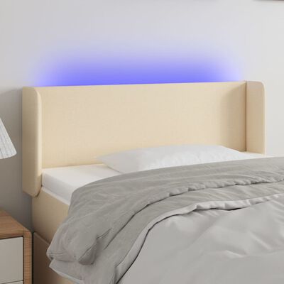 vidaXL Tête de lit à LED Crème 93x16x78/88 cm Tissu