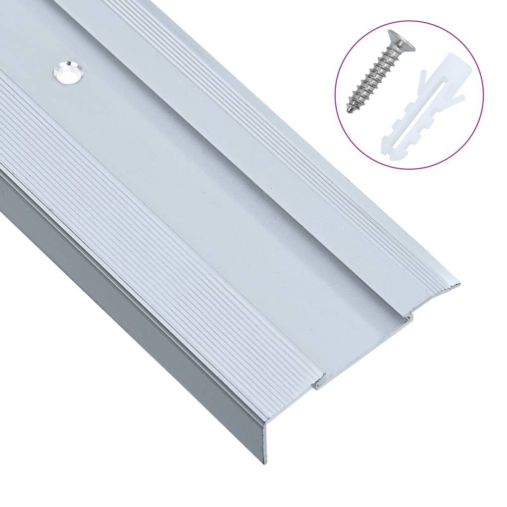 vidaXL 15x Nez de Marche Forme en L Aluminium 100 cm Argenté Profil d'Escalier 
