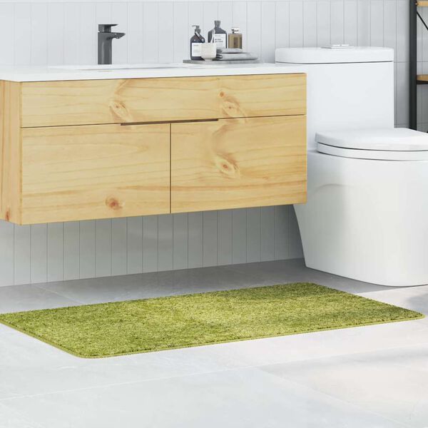 vidaXL Tapis de bain antid&eacute;rapant Vert 70 x 120 cm PP