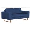 vidaXL Canap&eacute; &agrave; 2 places tissu bleu