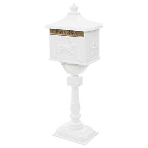 vidaXL Bo&icirc;te aux lettres sur pied Aluminium Vintage Antirouille Blanc