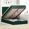 vidaXL Cadre de lit ottoman avec matelas vert fonc&eacute; 120x190 cm velours