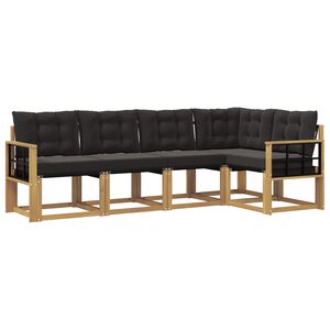 vidaXL Ensemble de canap&eacute;s d'ext&eacute;rieur 5 pc Blanc et noir