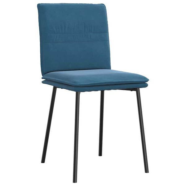 vidaXL Chaises &agrave; manger lot de 4 Bleu Velours