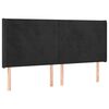 vidaXL T&ecirc;te de lit &agrave; LED Noir 203x16x118/128 cm Velours