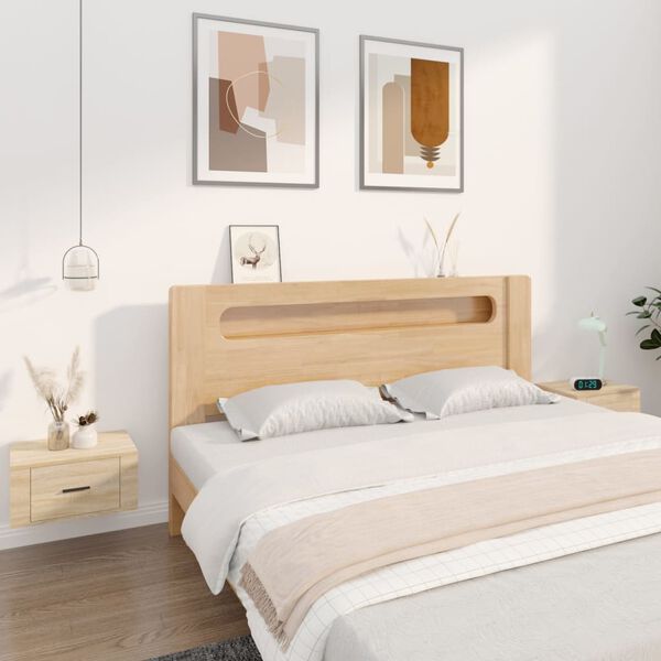 vidaXL Tables de chevet murales 2 pcs Ch&ecirc;ne sonoma 50x36x25 cm