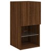 vidaXL Meuble TV avec lumi&egrave;res LED ch&ecirc;ne marron 30,5x30x60 cm