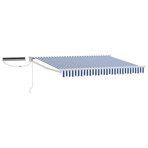 vidaXL Auvent r&eacute;tractable &eacute;lectrique Bleu et Blanc 2,5 x 2 m