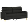 vidaXL Ensemble de canapés 2 pcs avec coussins Noir Tissu