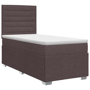 vidaXL Lit boxspring avec matelas Marron fonc&eacute; 90 x 200 cm Tissu