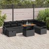 vidaXL Ensemble de canap&eacute; de jardin 9 pcs Noir polyrotin