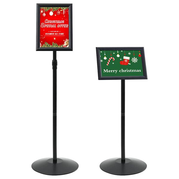vidaXL Stand de Poster sur Pied Argent&eacute; a4 PVC et Acier