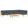 vidaXL Ensemble de Canap&eacute;s Uni 5 pcs Anthracite Bois d'Acacia Massif