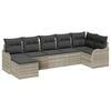 vidaXL Ensemble de canap&eacute; de jardin 7 pcs Gris clair polyrotin