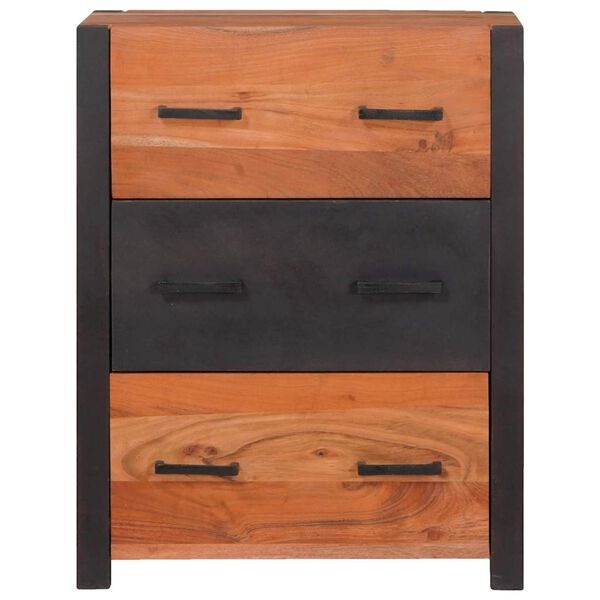 vidaXL Buffet 3 pcs Marron 110 x 30 x 75 cm Bois d'Acacia Massif