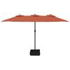 vidaXL Parasol de jardin à double tête terre cuite 449x265 cm