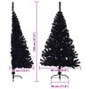 vidaXL Sapin de No&euml;l artificiel pr&eacute;-&eacute;clair&eacute; Noir 120 cm PVC