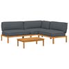 vidaXL Ensemble de Canap&eacute;s 4 pc Anthracite Bois d'Acacia Massif