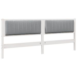 vidaXL T&ecirc;te de lit capitonn&eacute;e avec t&ecirc;te de lit Blanc 200 cm Pin massif