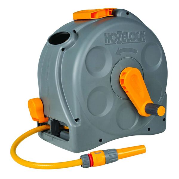 Hozelock Enrouleur de jardin mural/sur pied et tuyau 25 m Compact Reel