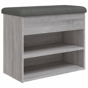 vidaXL Banc &agrave; chaussures sonoma gris 62x32x50 cm bois d'ing&eacute;nierie