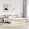 vidaXL Cadre de lit avec t&ecirc;te de lit sans matelas 200x200 cm