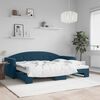 vidaXL Lit de jour avec gigogne sans matelas bleu 80x200 cm