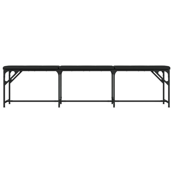 vidaXL Banc &agrave; manger noir 186x32x45 cm acier et similicuir